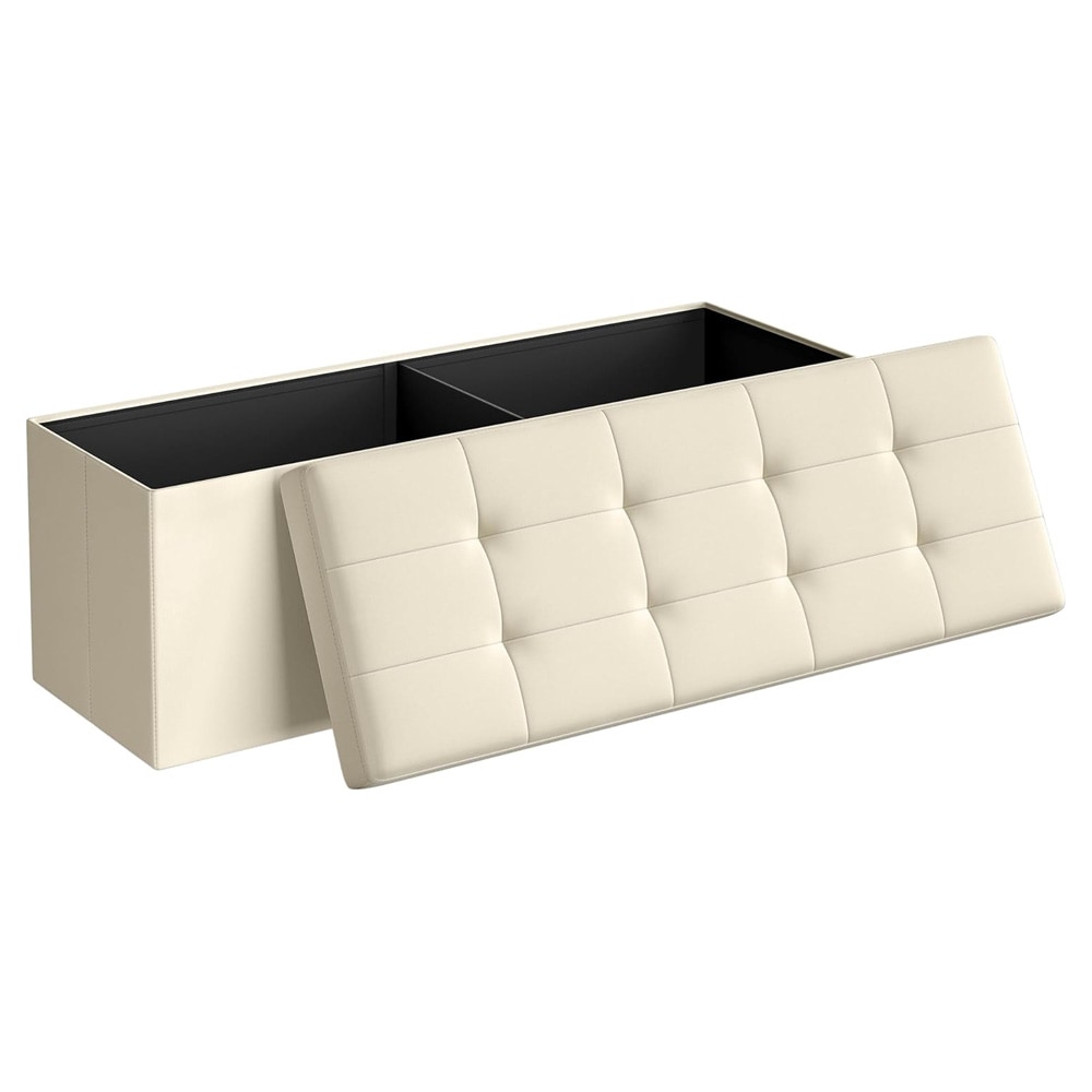 Stor fotskammel med oppbevaring 110 × 38 × 38 cm - Beige