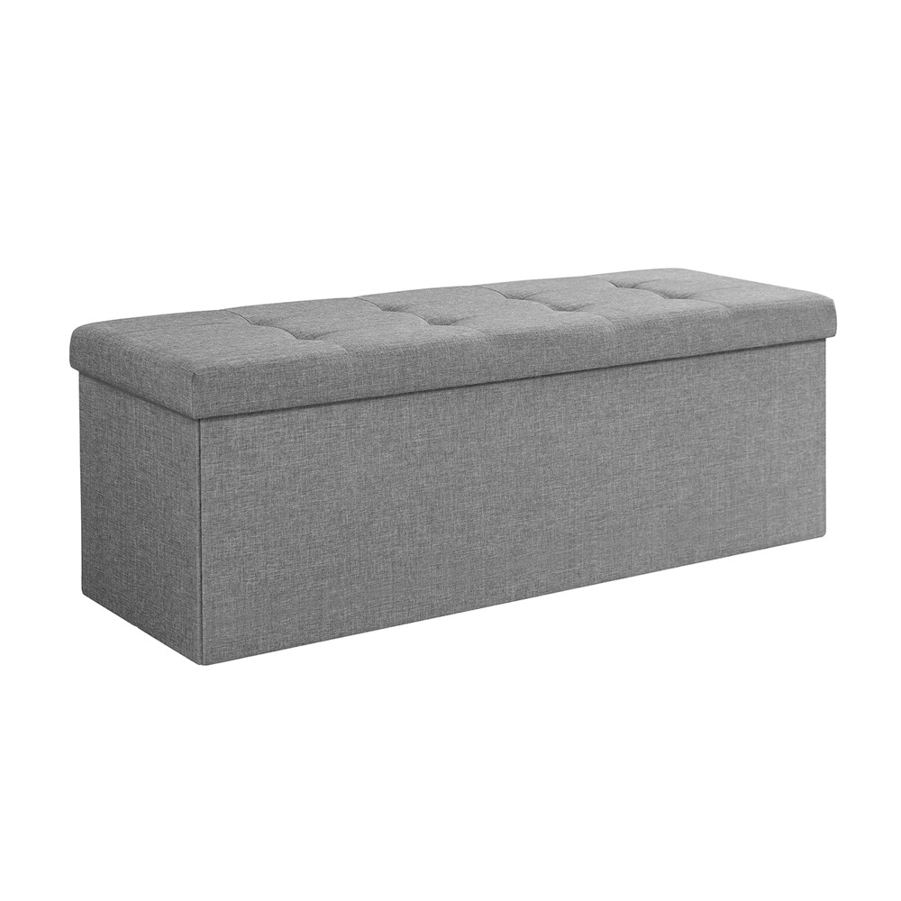 Stor fotskammel med oppbevaring 110 × 40 × 38 cm - Grå
