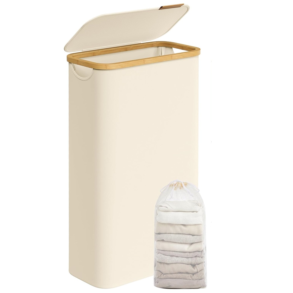 Klesvaskkurv med lokk - Beige