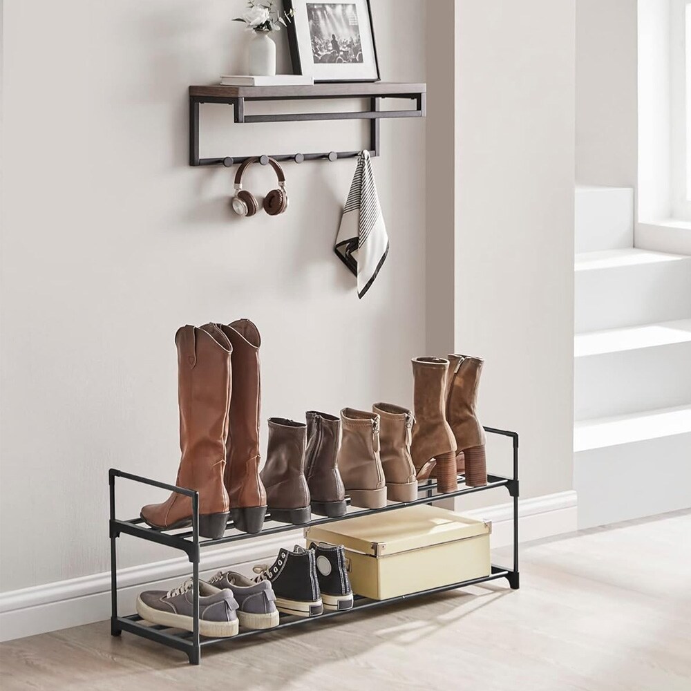 Skostativ i metall med 2 hyller - Svart