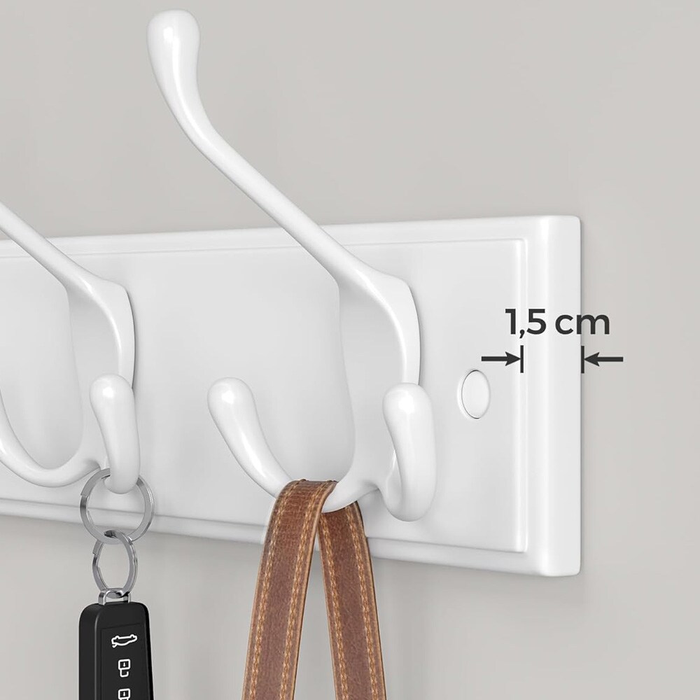 Kleshenger med 4 kroker - Hvit