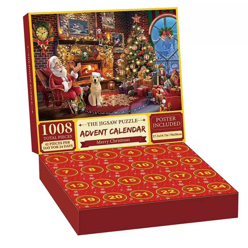 Adventskalender med puslespill 70 × 50 cm - 1008 brikker