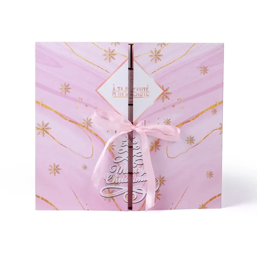 Adventskalender med 24 uttrekkbare skuffer - Rosa