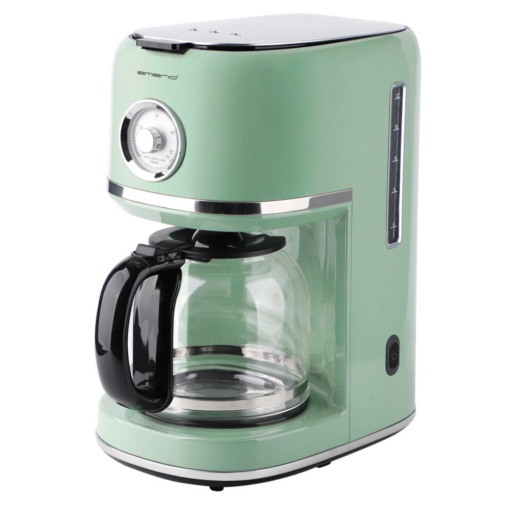 Emerio kaffetrakter 900W med glasskanne, 1,5 liter - Grønn