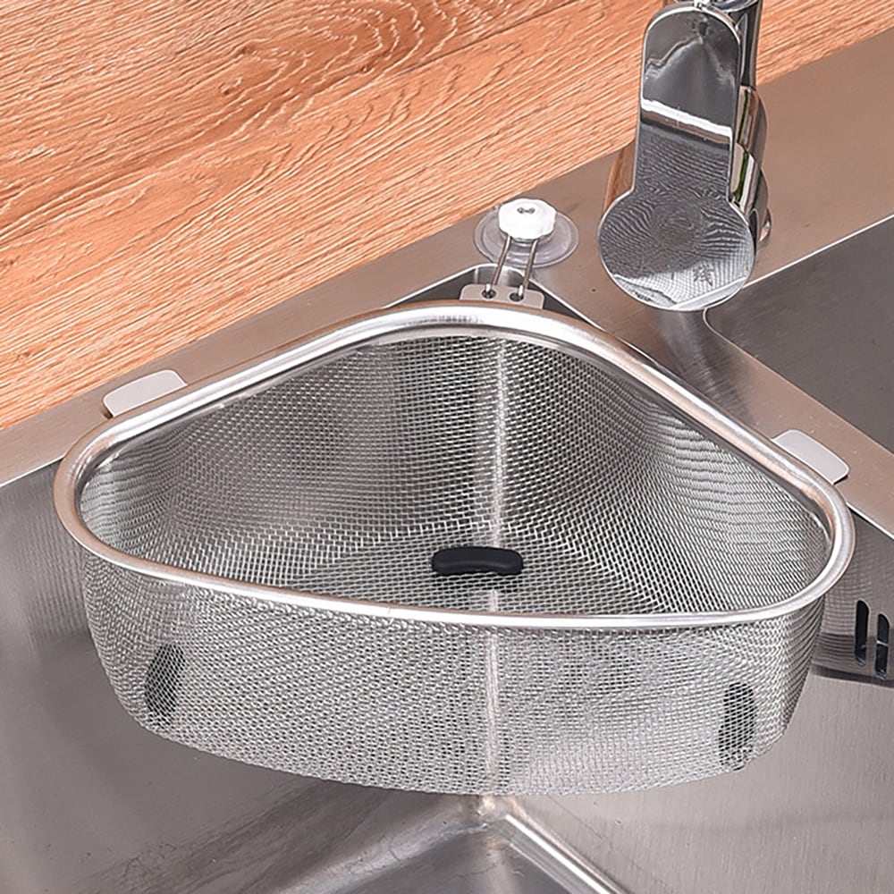 Sil i rustfritt stål for hjørnemontering i vasken