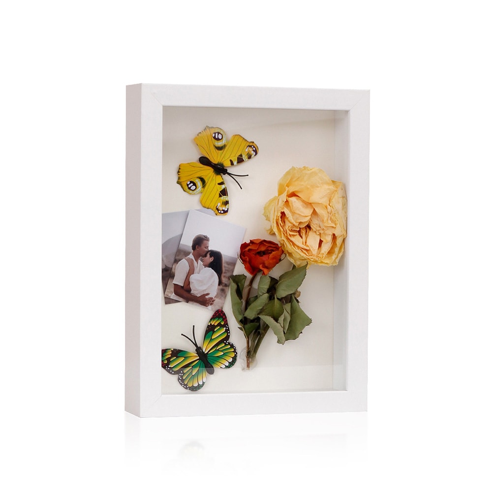 Ramme for tørkede blomster - Hvit