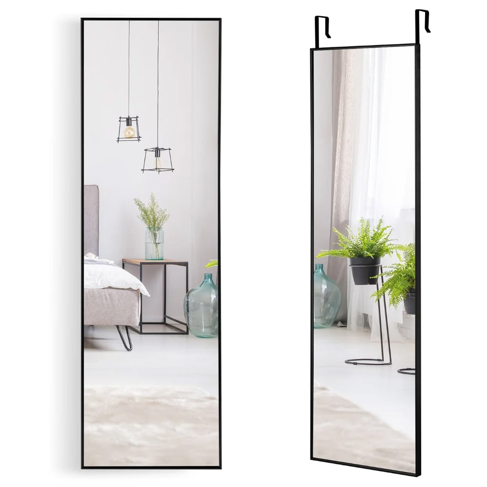 Speil i full lengde med ramme 120 × 37 cm – svart