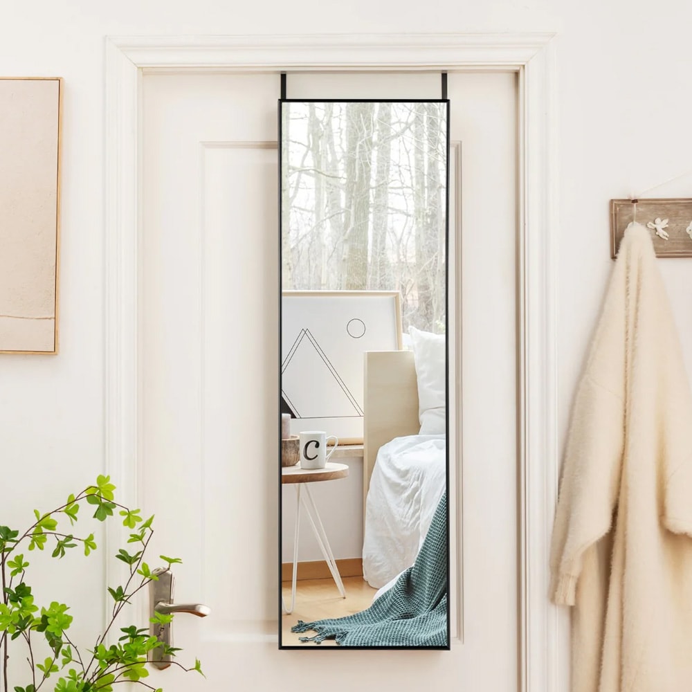 Speil i full lengde med ramme 120 × 37 cm – svart