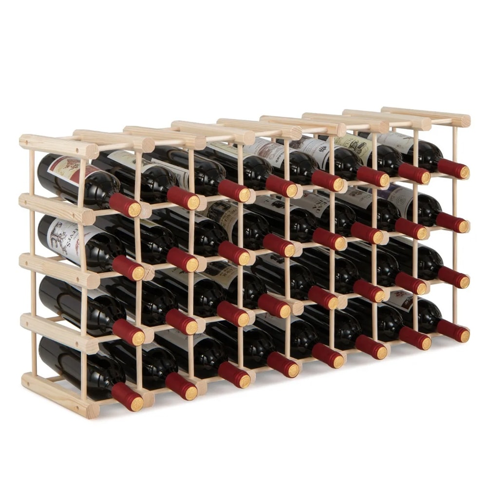 Vinreol i tre for 36 flasker