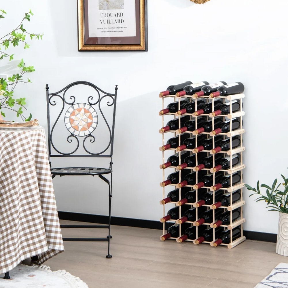 Vinreol i tre for 36 flasker