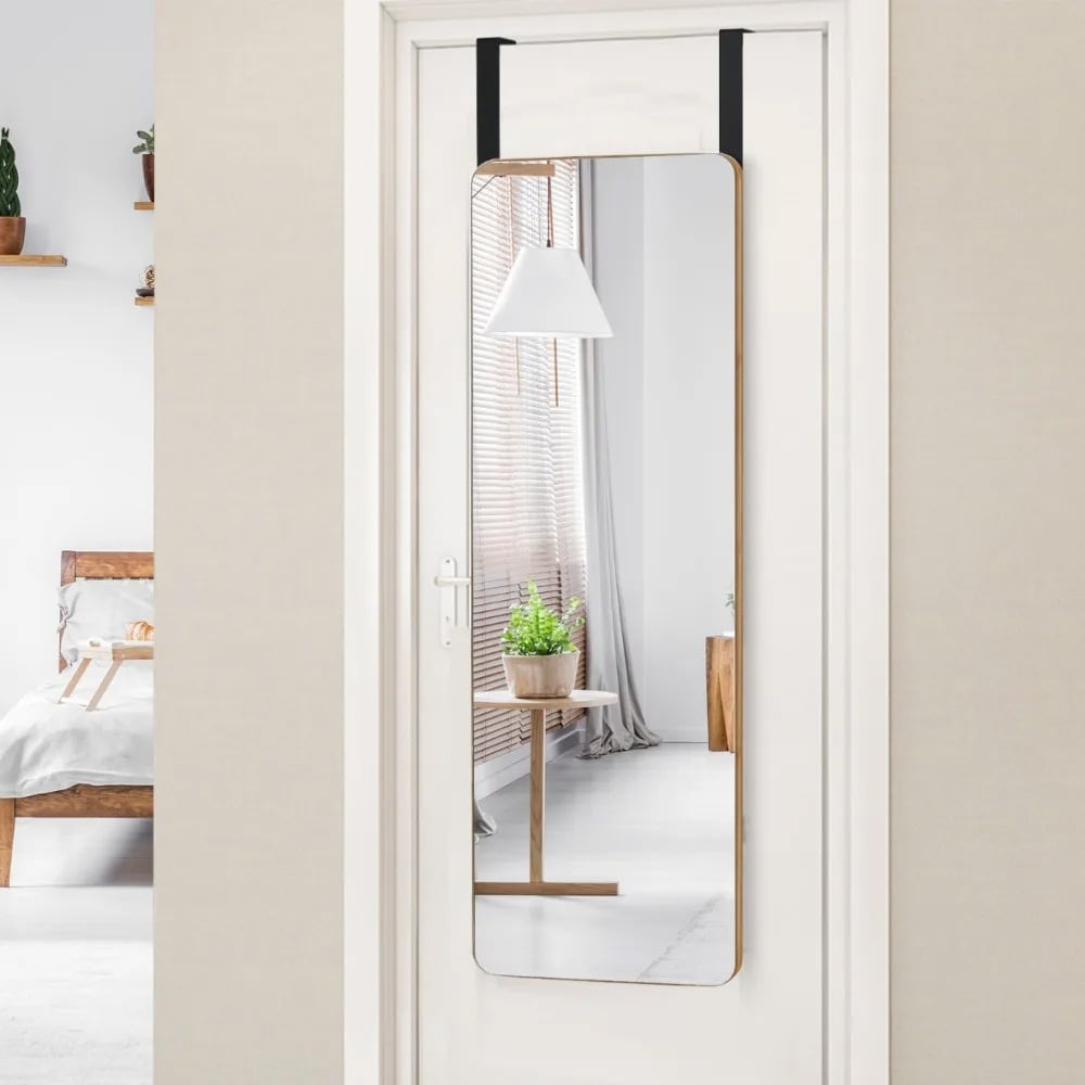 Veggspeil / dørspeil 100 × 35 cm – Natur