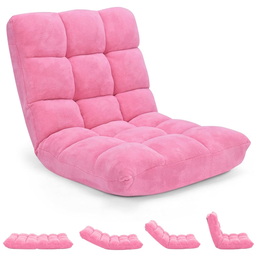 Gulvlenestol med 14 posisjoner – Rosa