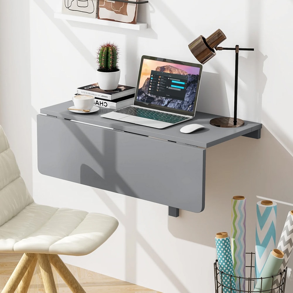 Vegghengt klaffebord 80 × 60 cm – Grå