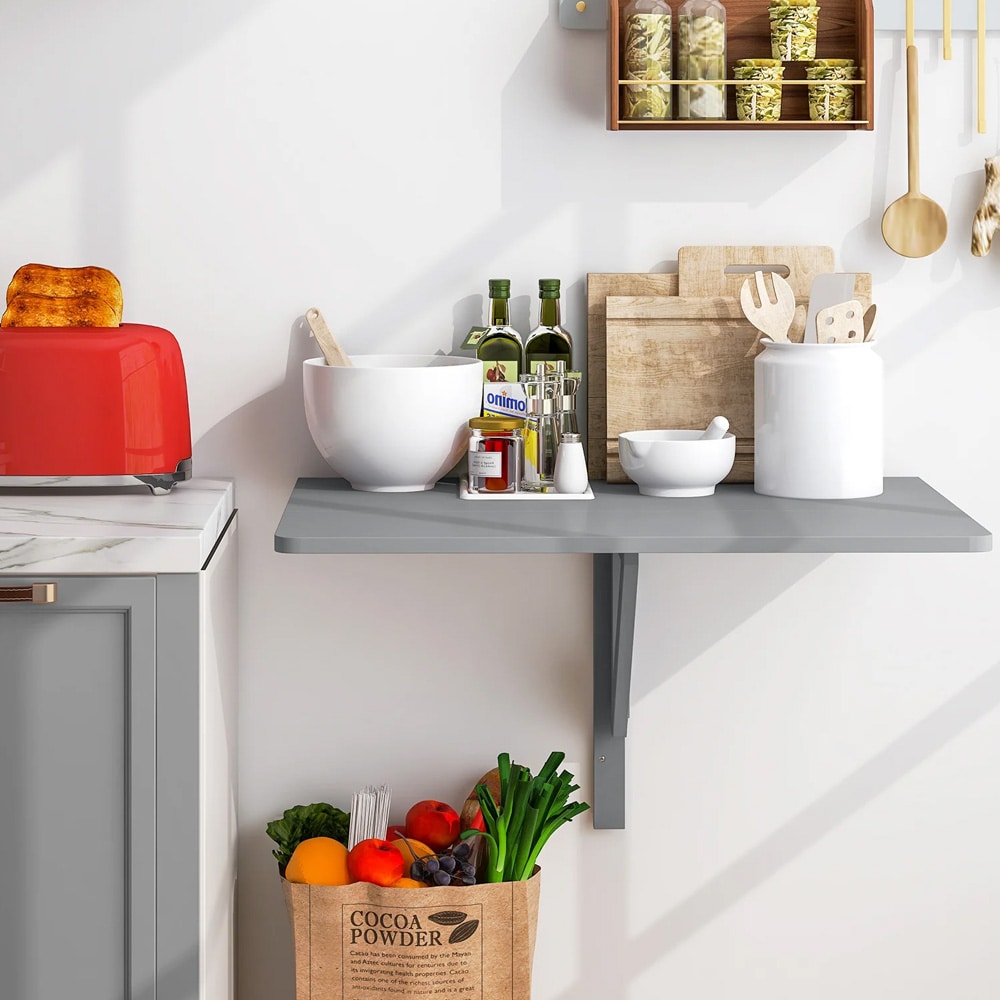 Vegghengt klaffebord 80 × 60 cm – Grå