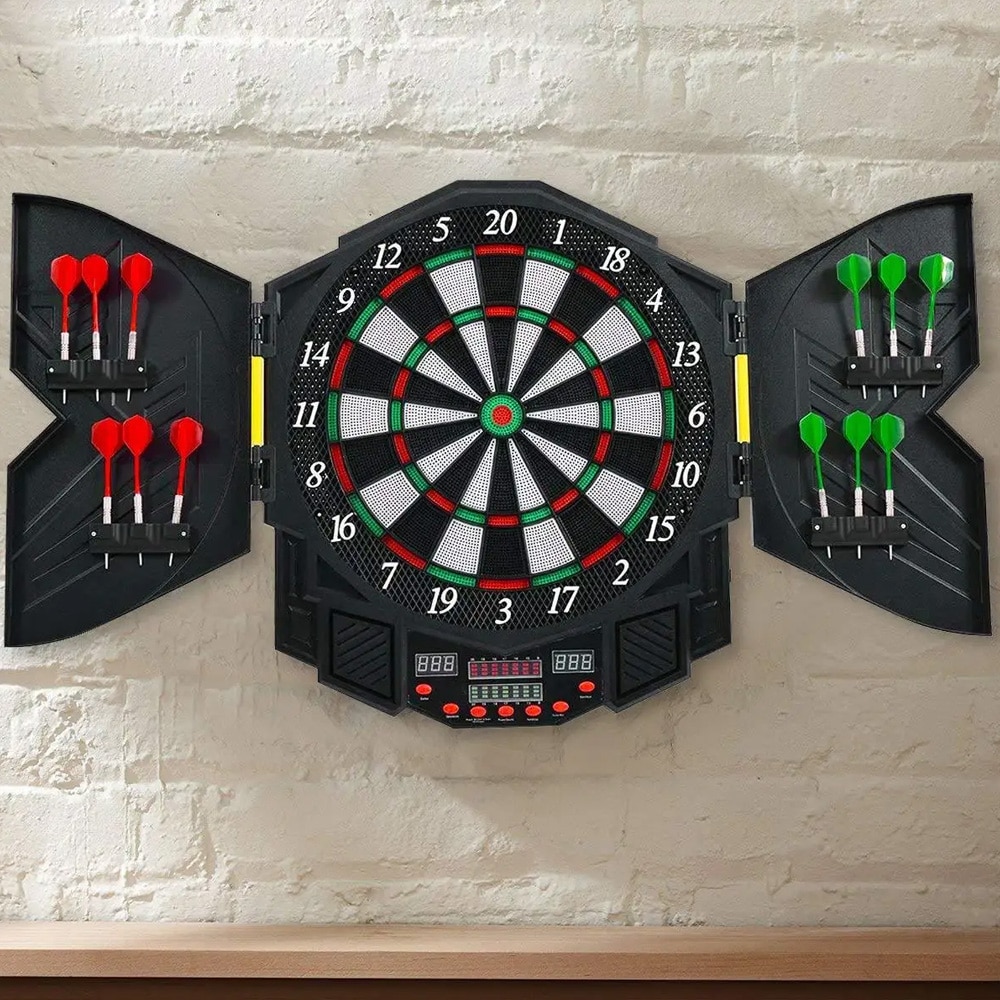 Elektronisk LED-dartskive med 27 spill og 12 piler