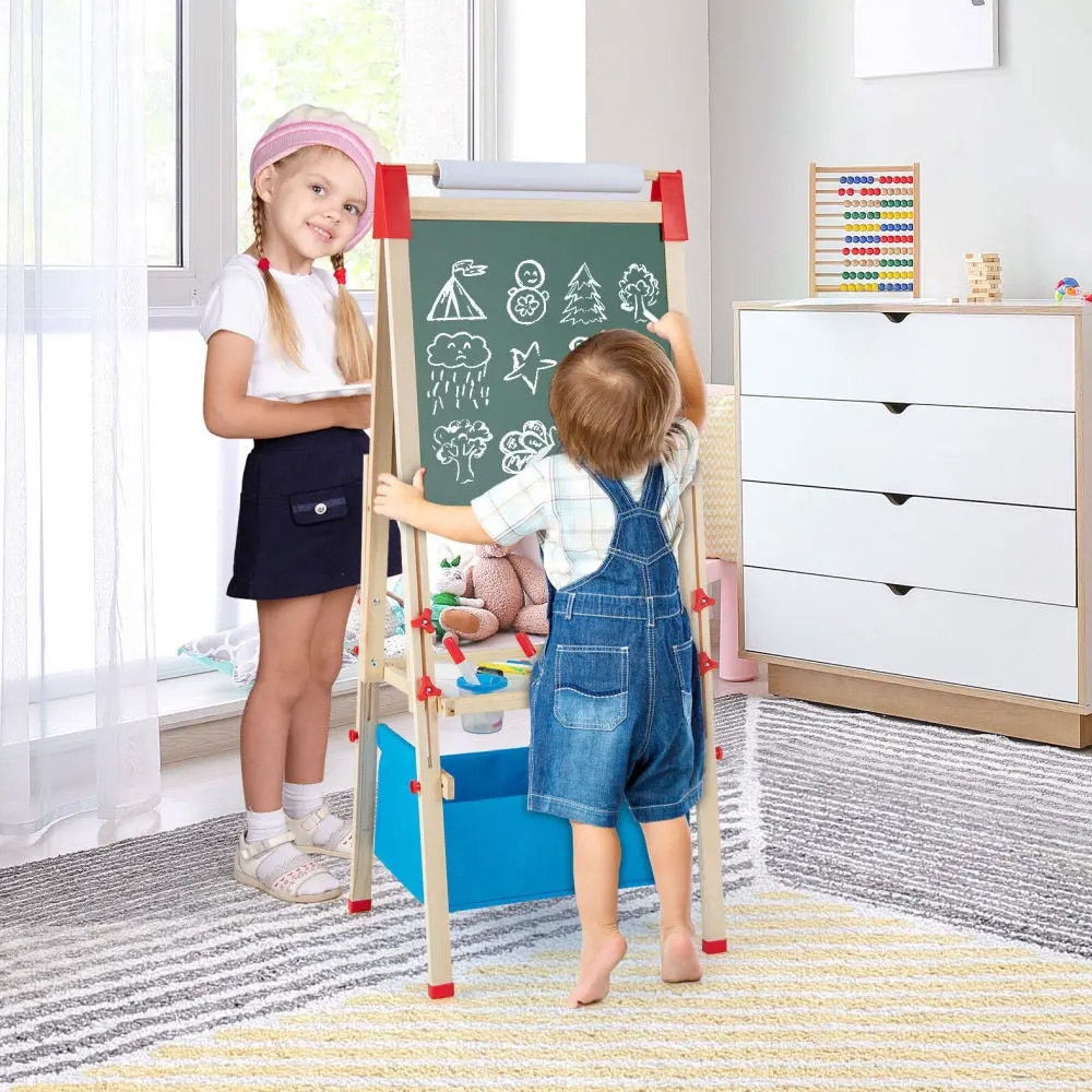 Dobbelsidig staffeli i tre for barn – 3–8 år