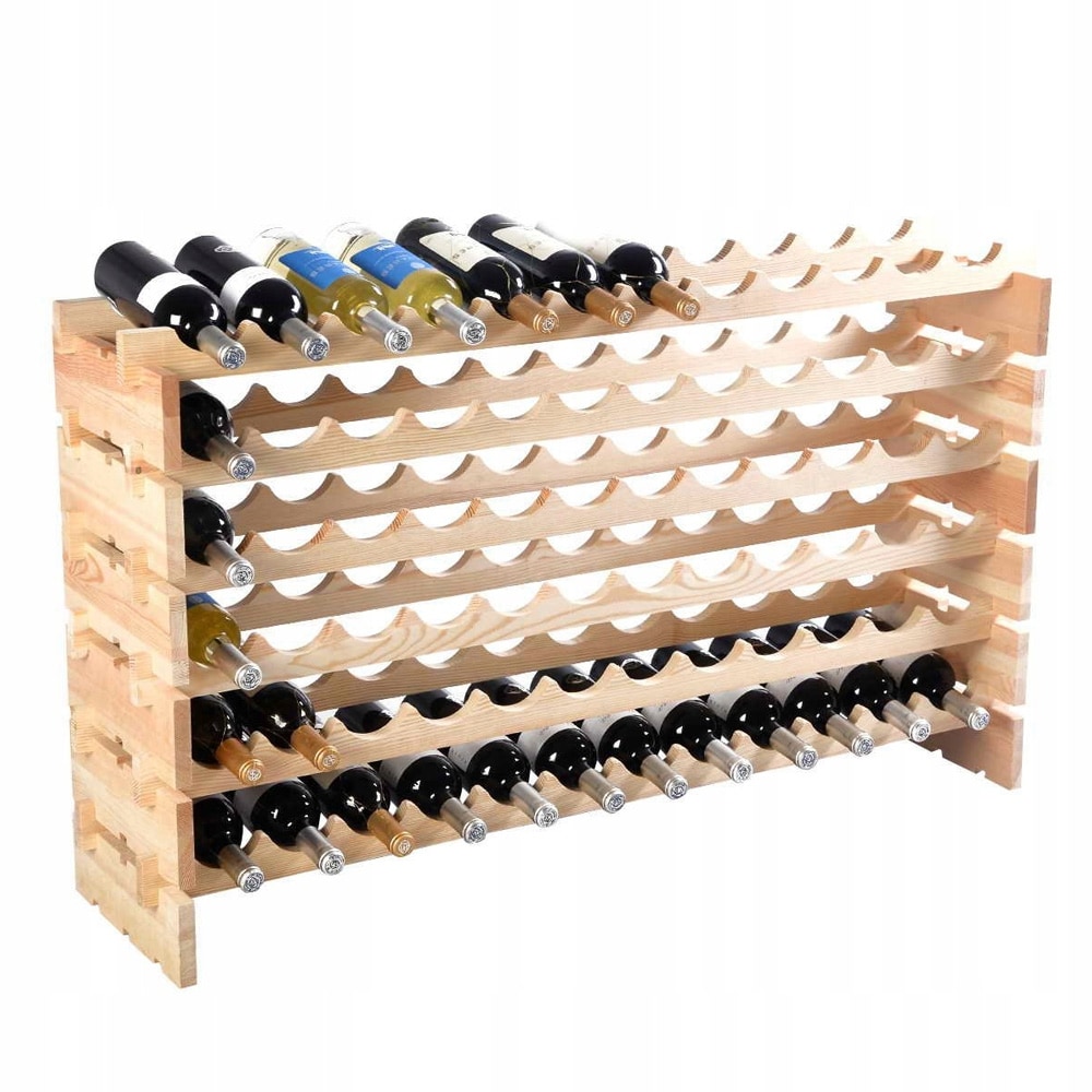 Vinreol i tre for 72 flasker – stabelbar design