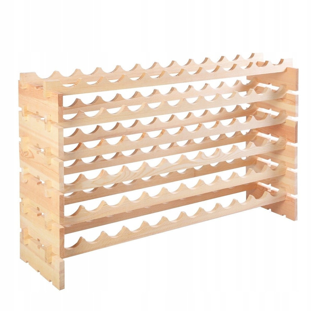 Vinreol i tre for 72 flasker – stabelbar design