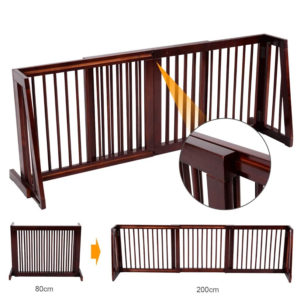 Justerbar hundegrind 74-183 cm - Brun