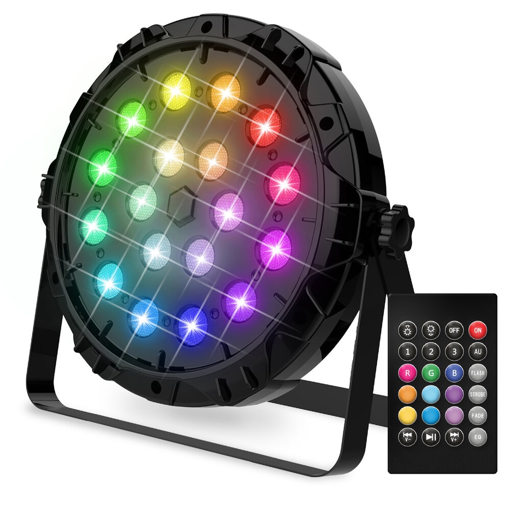 PartyFunLights 18 RGB LED-diskolys med fjernkontroll