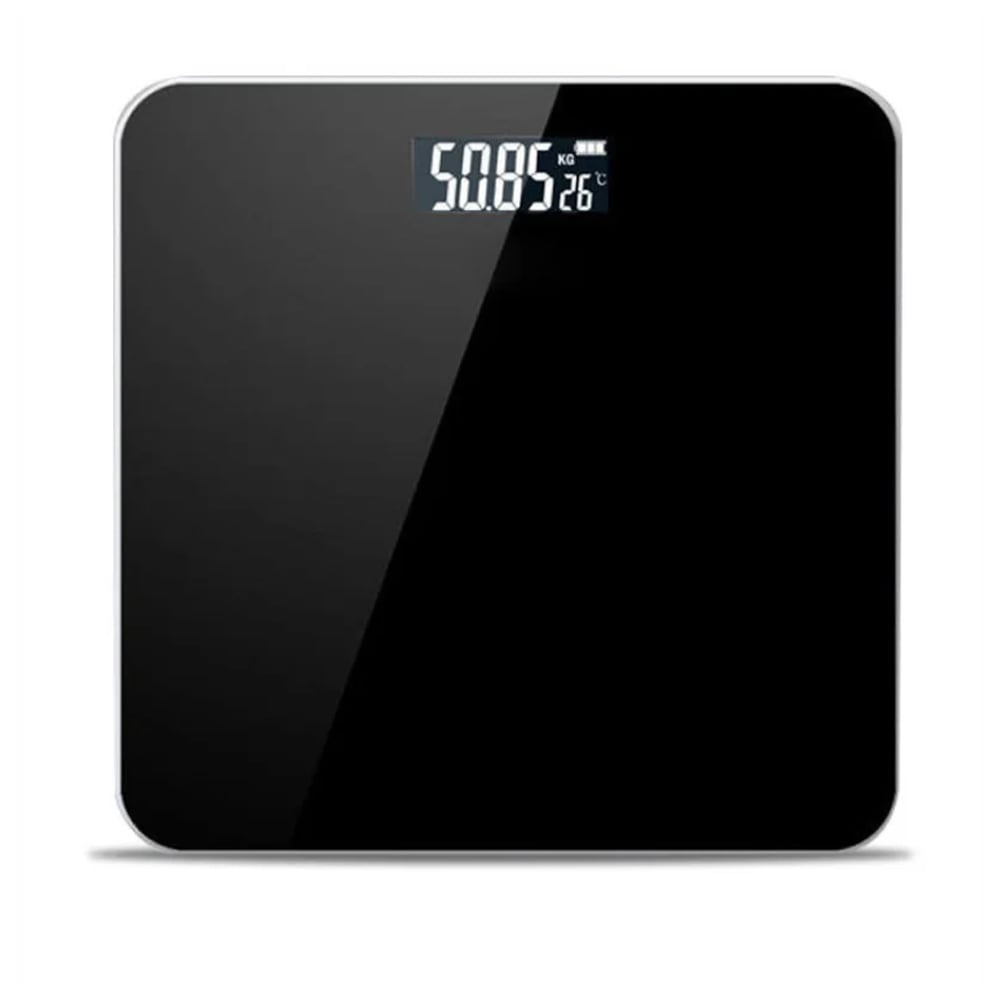 Herzberg digital personvekt med stor LCD-skjerm - Svart