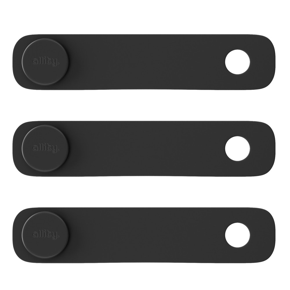 Allity kabelbånd i silikon 3-pk – Svart