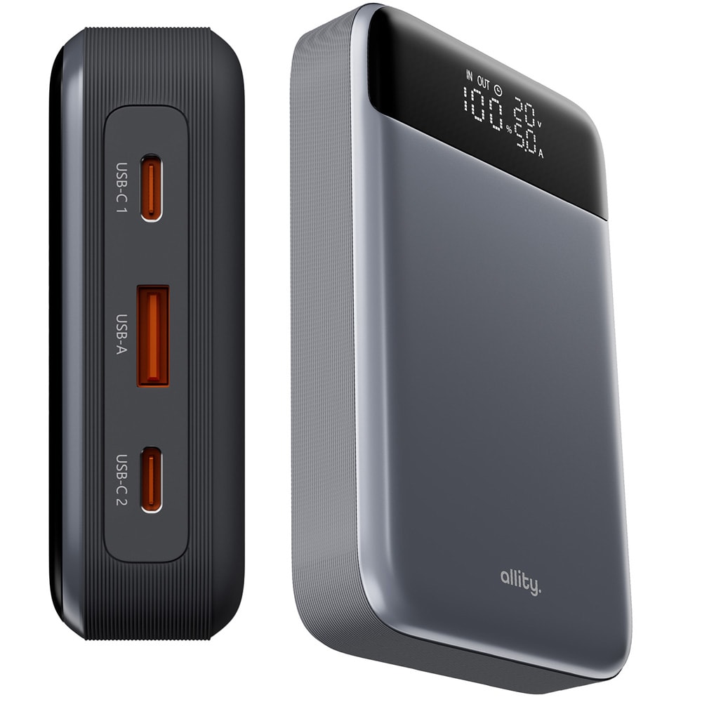 Allity Powerbank 19200 mAh 130W PD/QC for bærbar PC og mobil