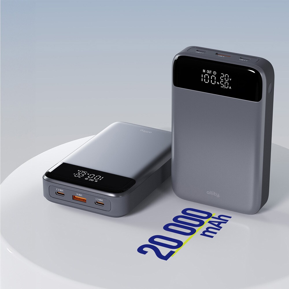 Allity Powerbank 19200 mAh 130W PD/QC for bærbar PC og mobil