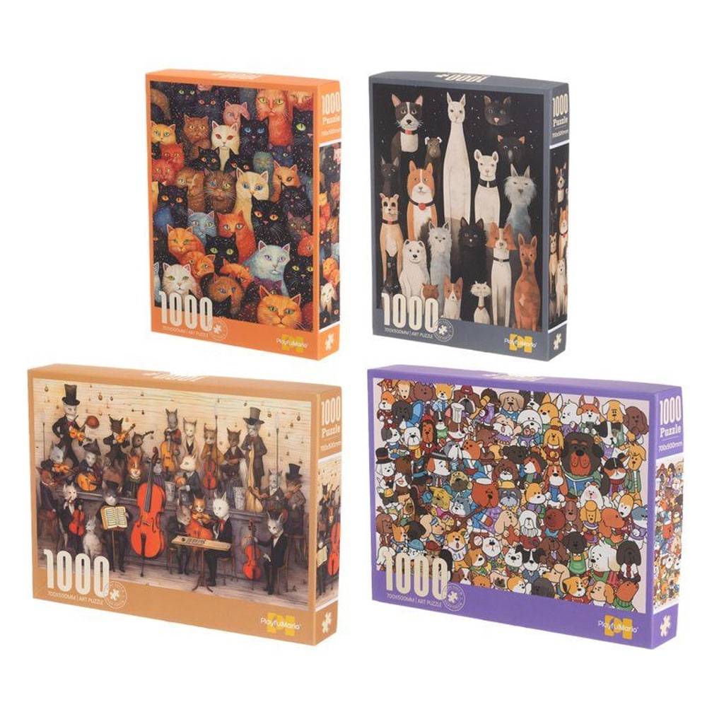 Puslespill 1000 brikker med dyremotiver