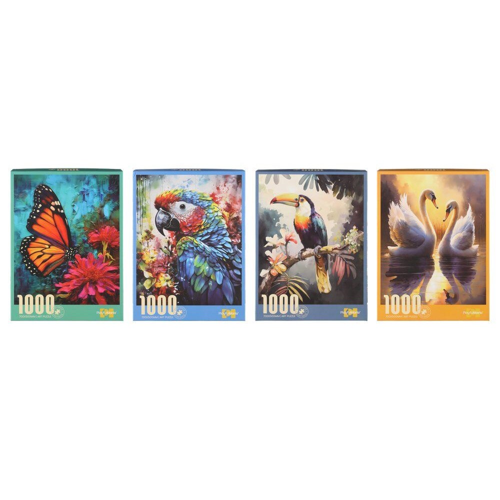 Puslespill 1000 brikker med tropiske dyremotiver