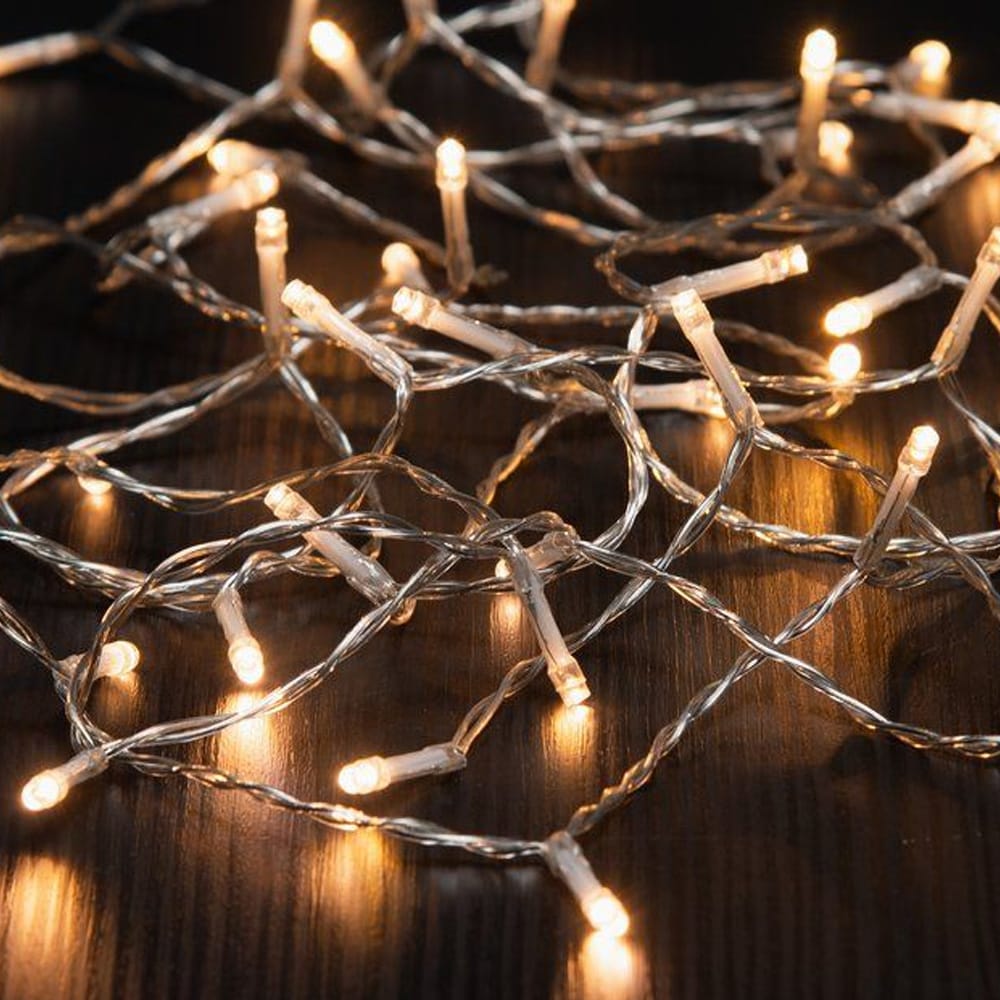 Lyskjede 80 LED varm hvit – for utendørs og innendørs bruk