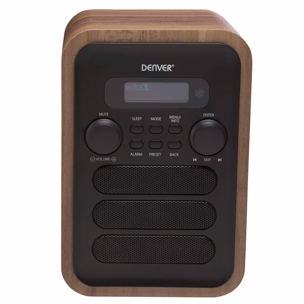 Denver DAB-48GREY digitalradio med Bluetooth og FM - grå/tre