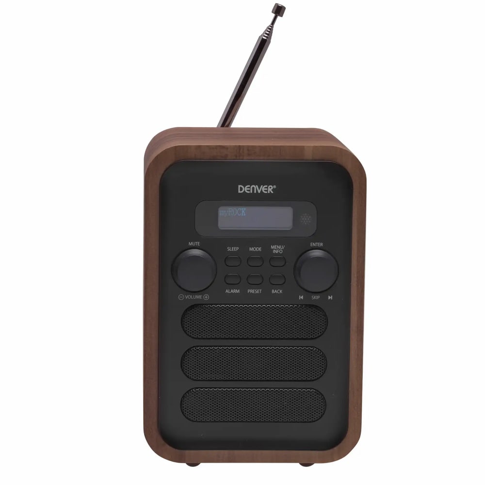 Denver DAB-48GREY digitalradio med Bluetooth og FM - grå/tre