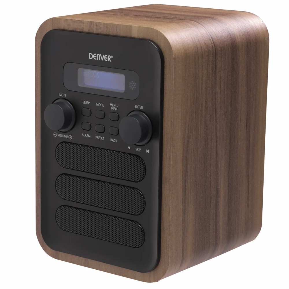 Denver DAB-48GREY digitalradio med Bluetooth og FM - grå/tre