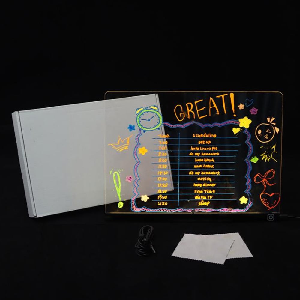 Oppslagstavle med RGB-belysning 35x26 cm