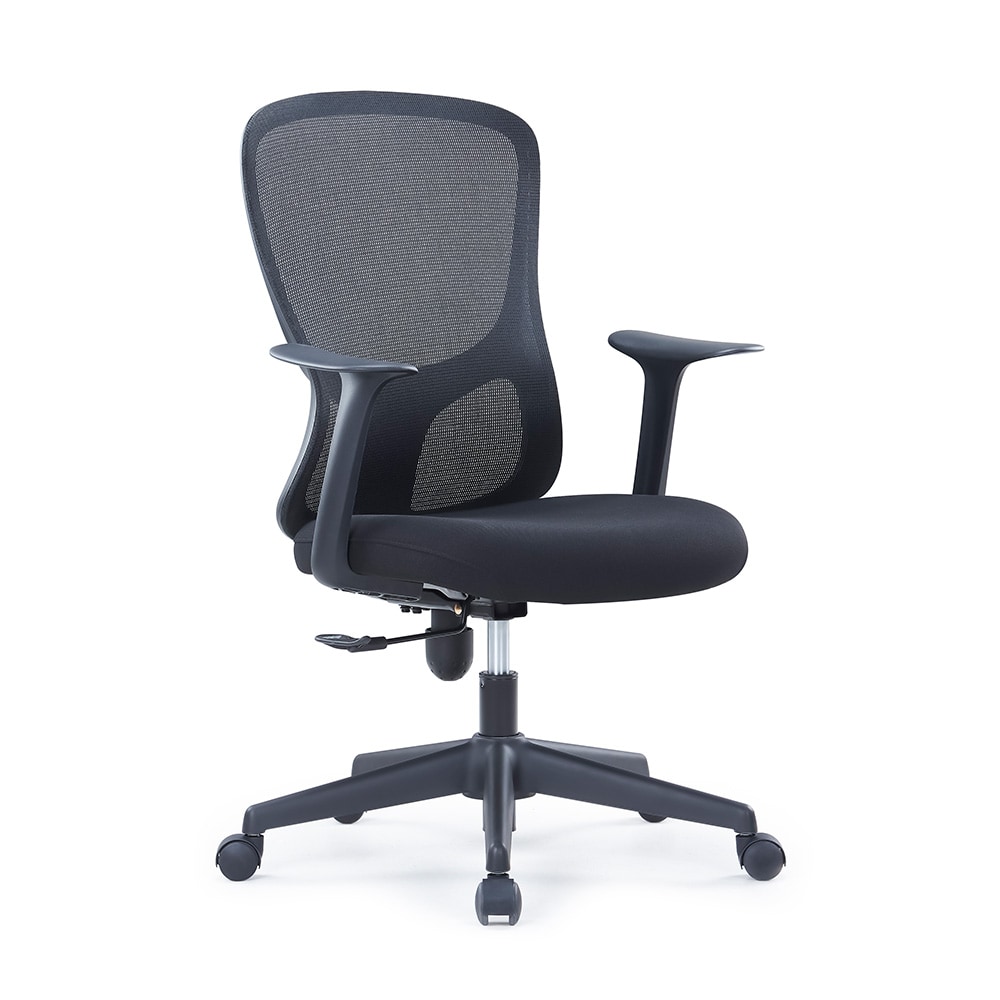 Høydejusterbar skrivebordsstol i svart mesh