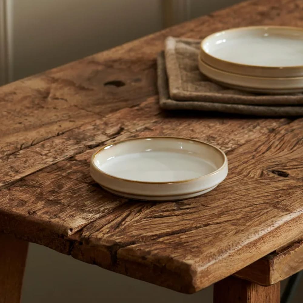 Keramisk tallerken i mineralmarmor 12,7 cm - Hvit