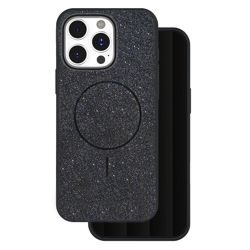 Glitrende deksel for iPhone 16 Pro – Svart