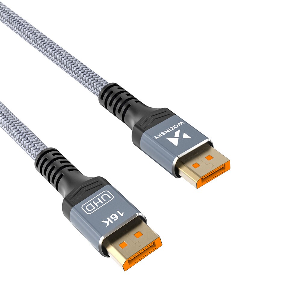 Wozinsky DisplayPort 2.1-kabel 16K@60Hz 8K@120Hz 4K@240Hz 2m - Svart