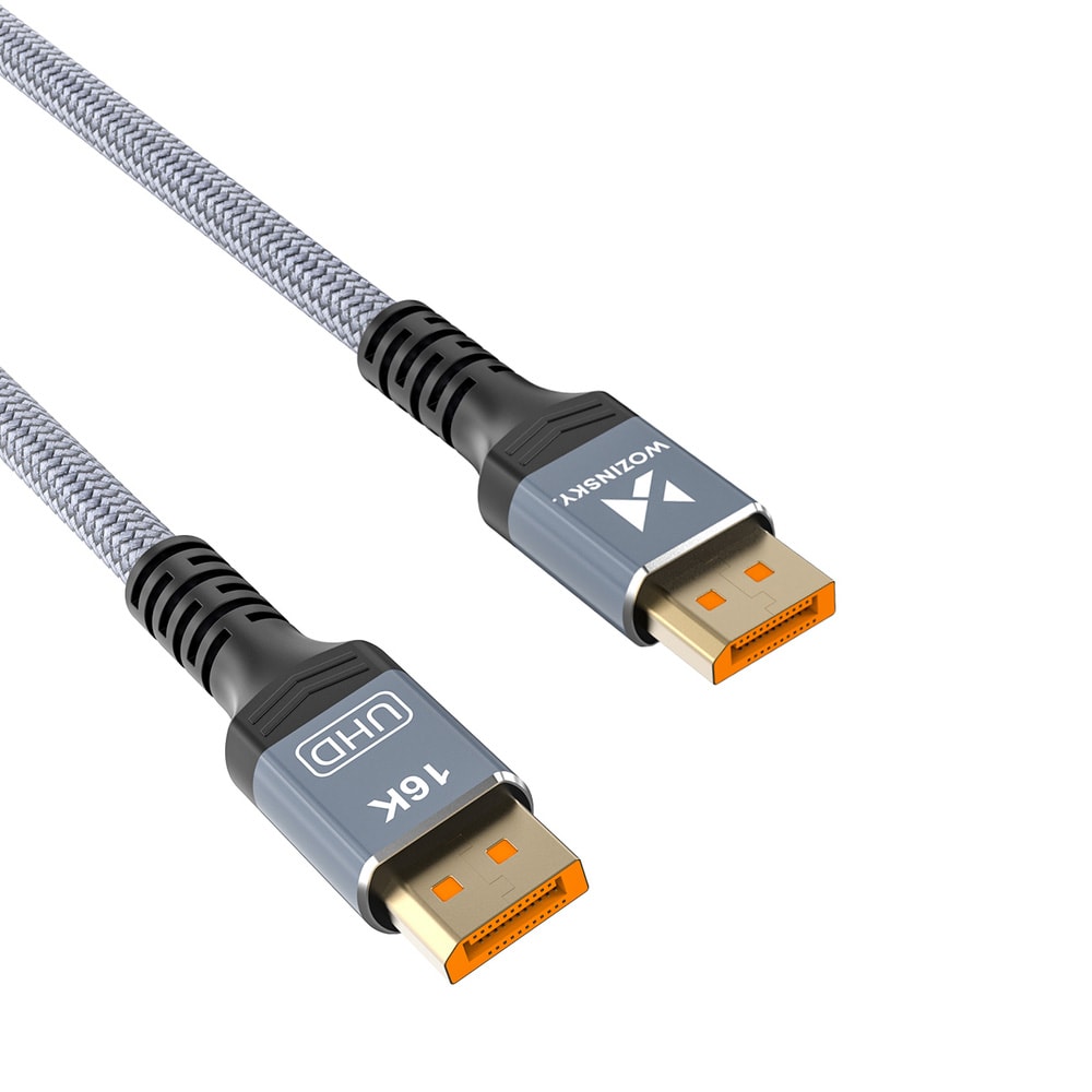 Wozinsky DisplayPort 2.1-kabel 16K@60Hz 8K@120Hz 4K@240Hz 3m - Svart