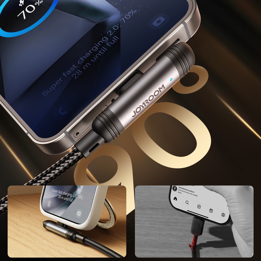 Joyroom EnjoyX Series USB-C-kabel 60 W 1,2 m - Svart