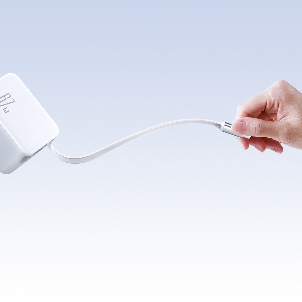 Joyroom GaN 67W vegglader med USB-C og innebygd USB-C-kabel