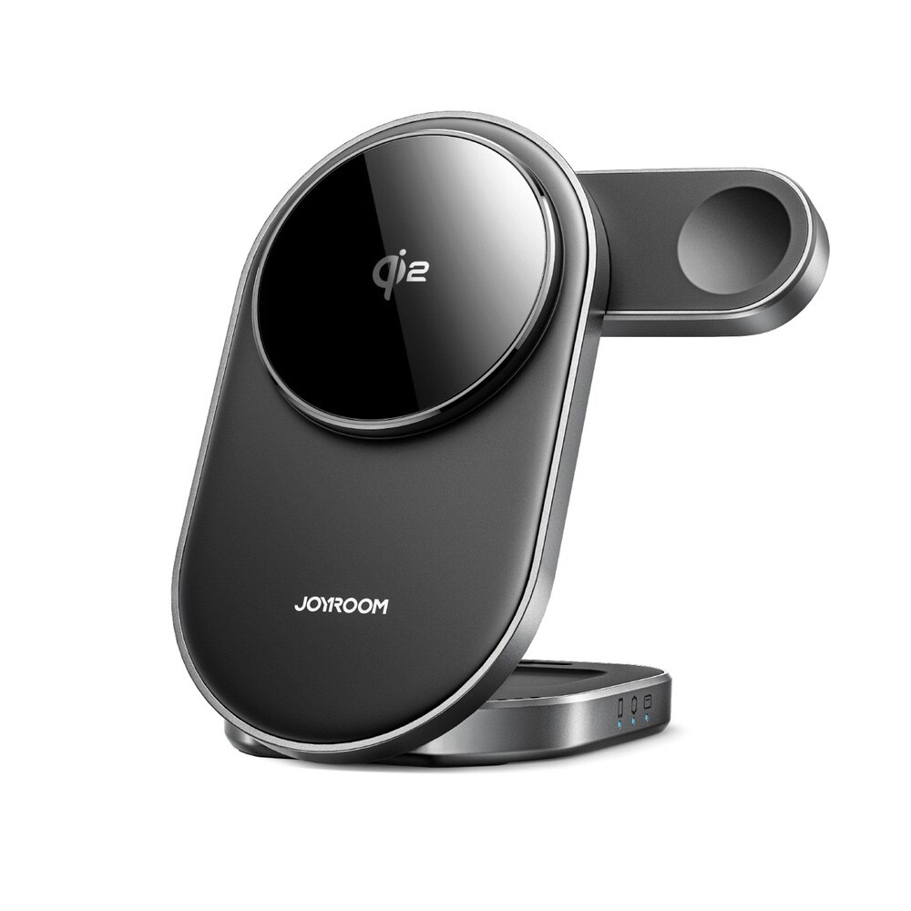 Joyroom 3-i-1 ladestativ med trådløs lading - Svart