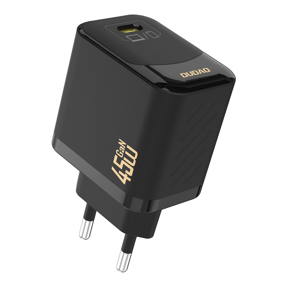 Dudao 45W GaN vegglader med USB-C og USB-C-kabel - Svart