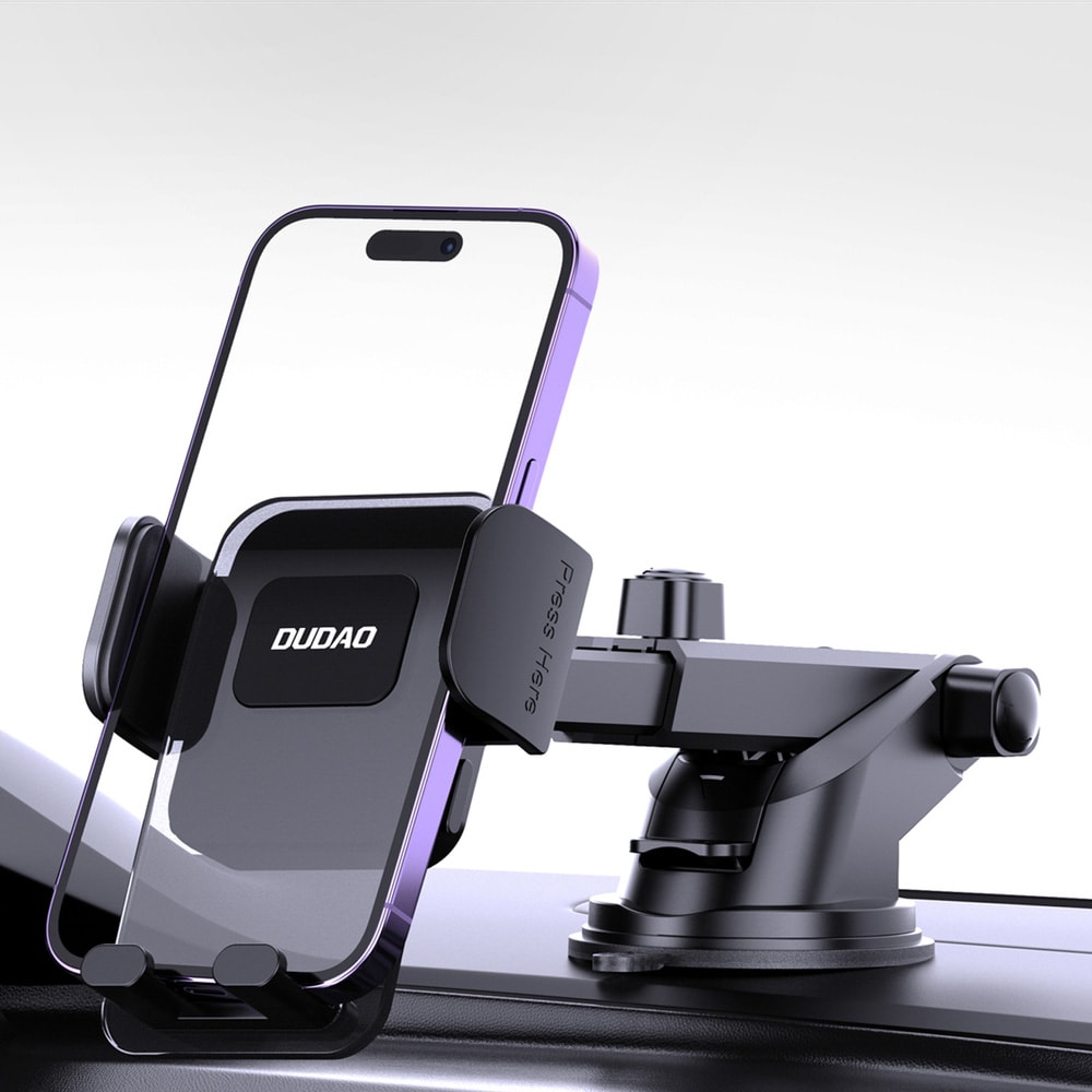 Dudao Justerbar mobilholder til bil med sugekopp - Svart