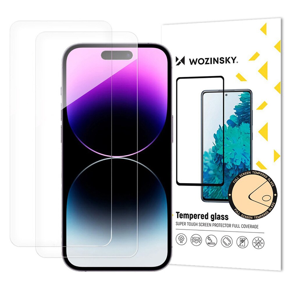 Wozinsky Herdet skjermbeskytter for iPhone 17 Pro Max / 16 Pro Max 2-pk