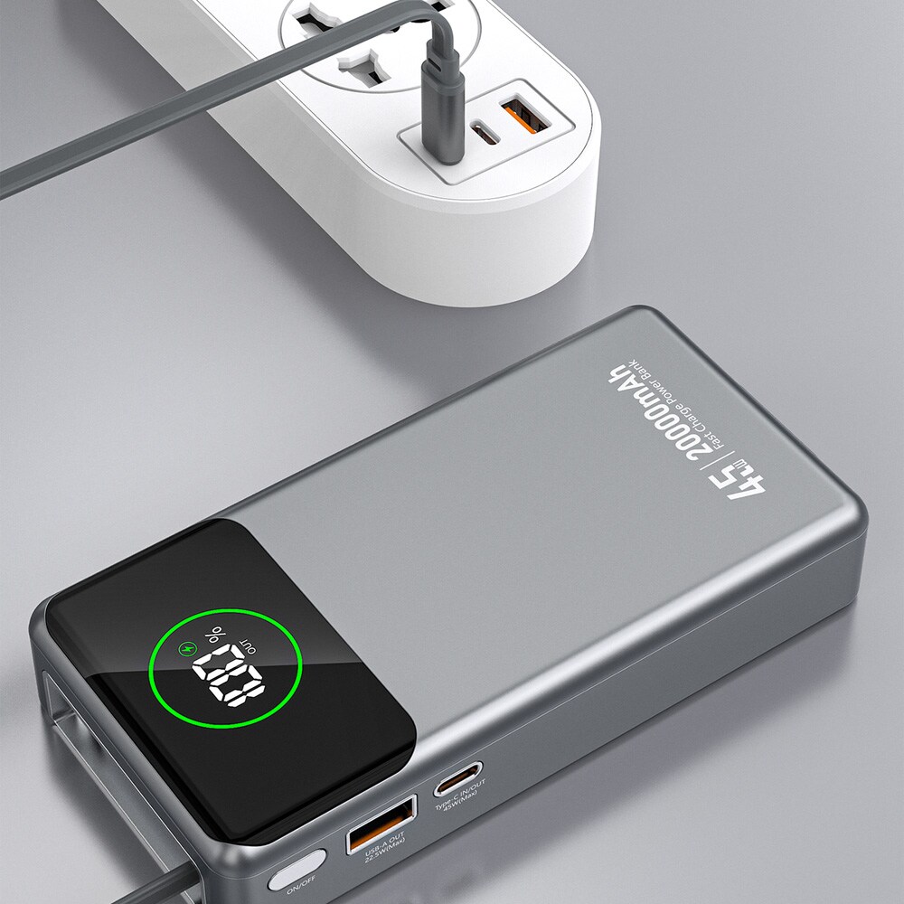 Dudao Powerbank 20000 mAh 45 W med USB-C-kabel