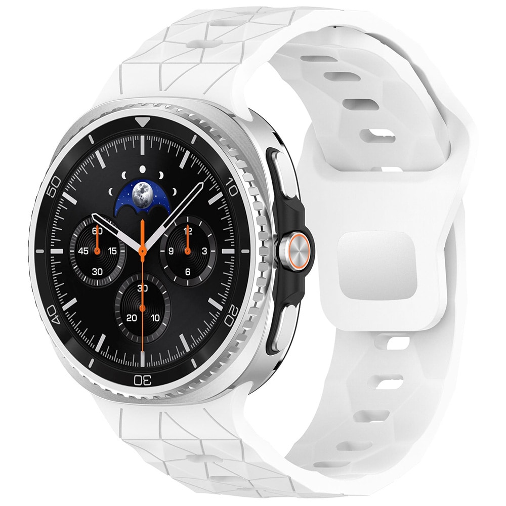 Hvit silikonrem til Samsung Galaxy Watch 8/8 Classic / sportsarmbånd / klokkereim