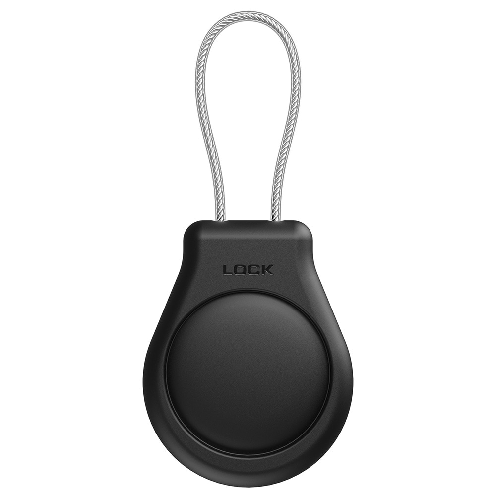 Nøkkelring med vanntett Airtag-holder - Svart