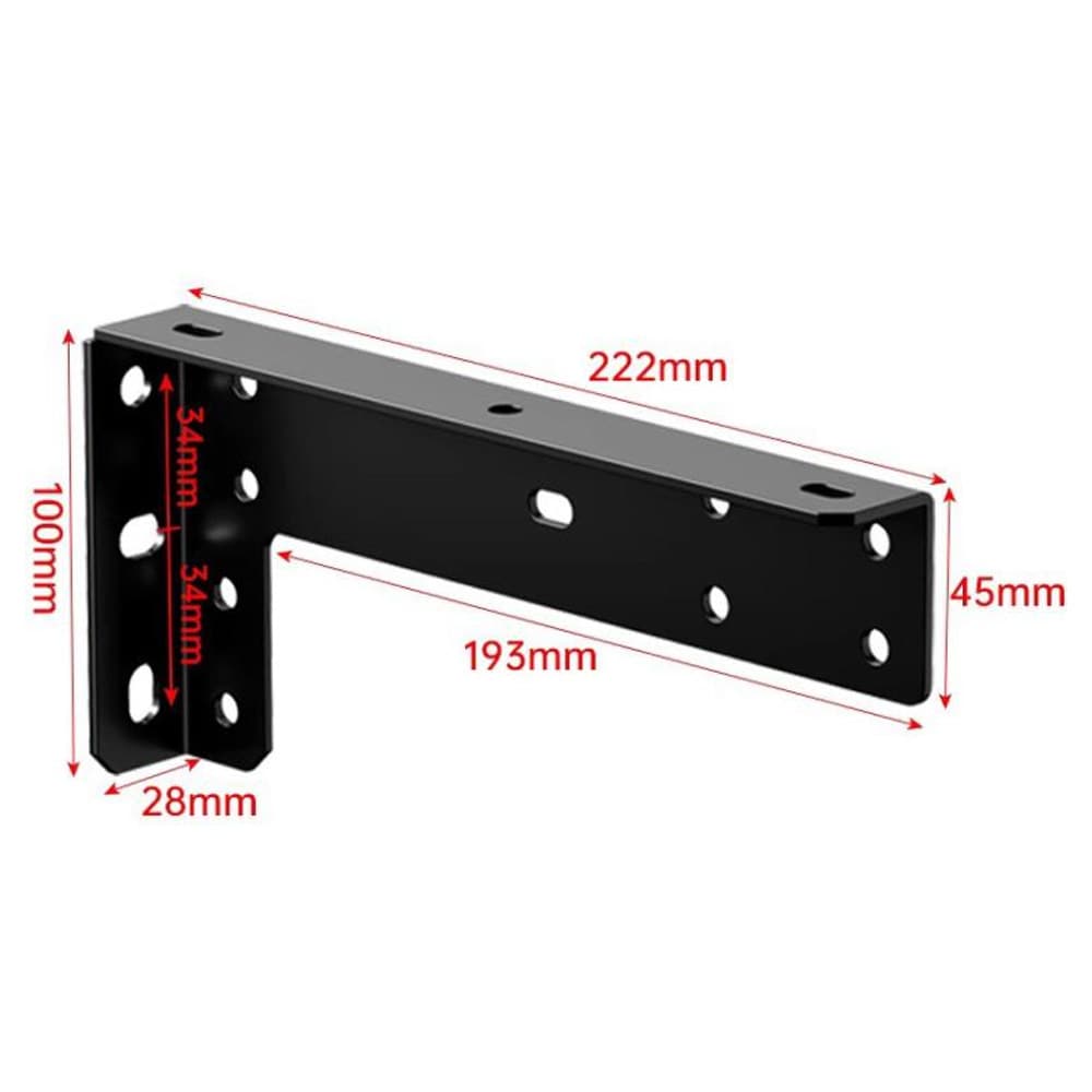 Kraftige braketter for flytende møbler 22,2 cm 2-pk - Svart